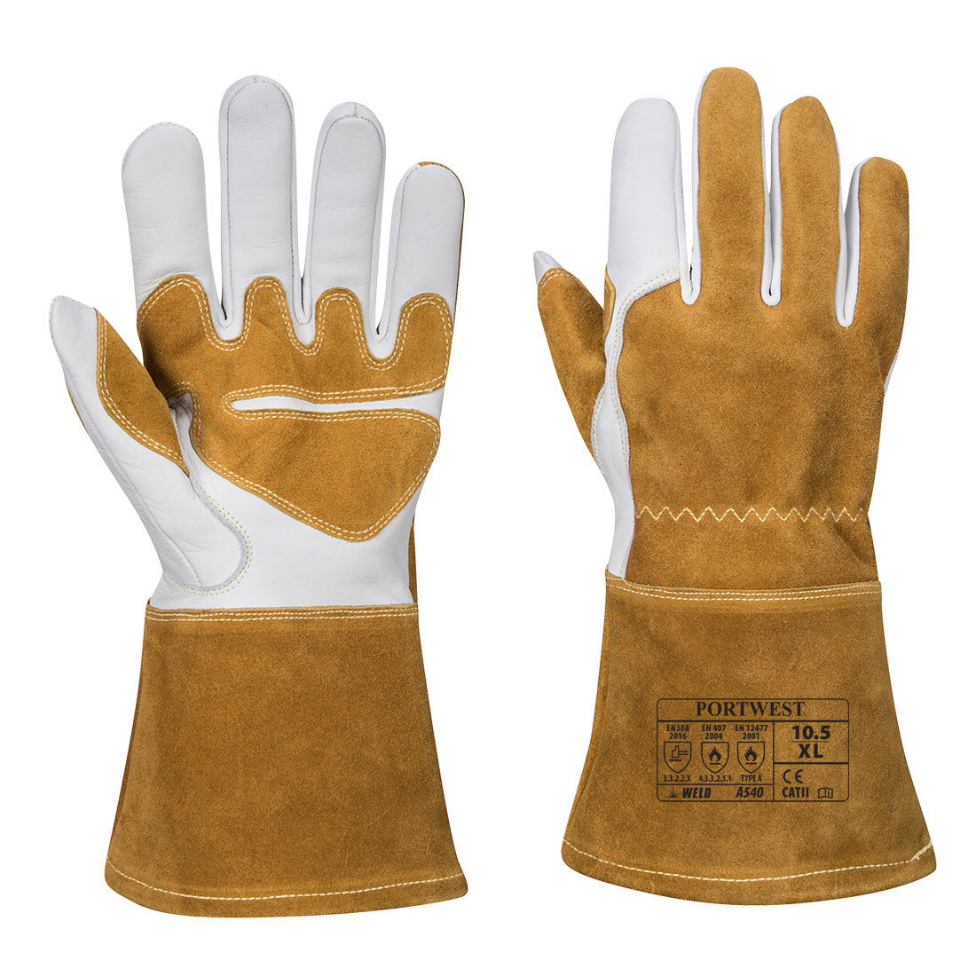REIS Guanti Da Lavoro In Kevlar Per Saldatura TIG - Colore Giallo, Certificati EN388/EN407